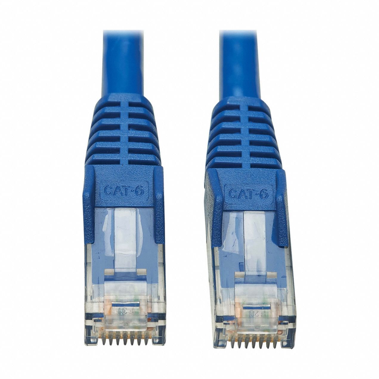 Ethernet Cable: Unshielded, Cat 6, 10 ft Overall Lg, PVC, Round, 23 AWG, Blue