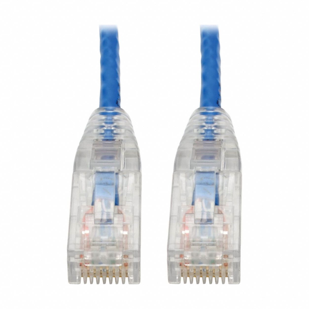 Ethernet Cable: Unshielded, Cat 6, 0.7 ft Overall Lg, PVC, Round, 28 AWG, Blue, CM