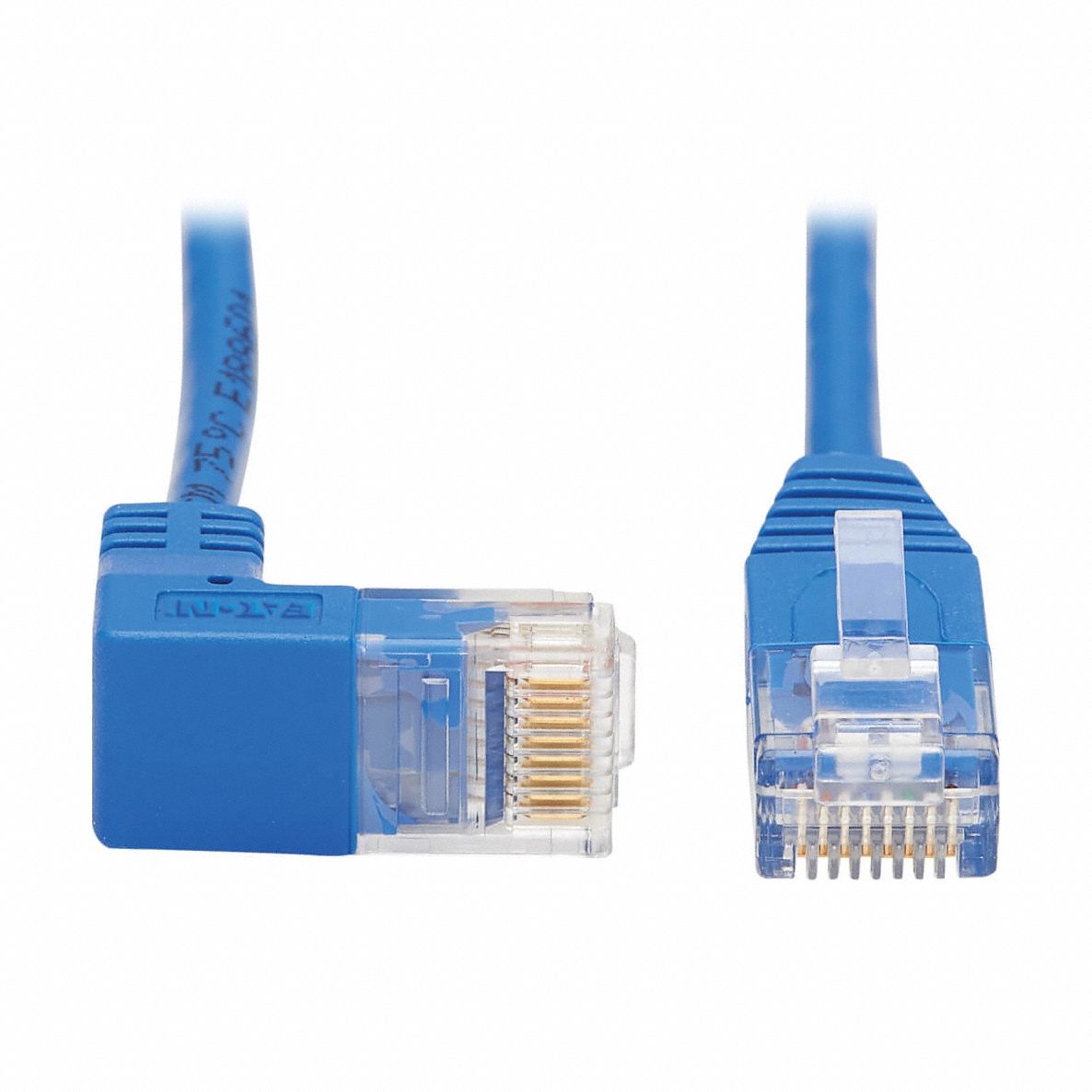 Ethernet Cable: Unshielded, Cat 6, 1 ft Overall Lg, PVC, Round, 28 AWG, Blue, CM