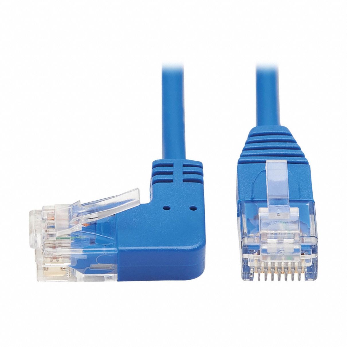 Ethernet Cable: Unshielded, Cat 6, 1 ft Overall Lg, PVC, Round, 28 AWG, Blue, CM