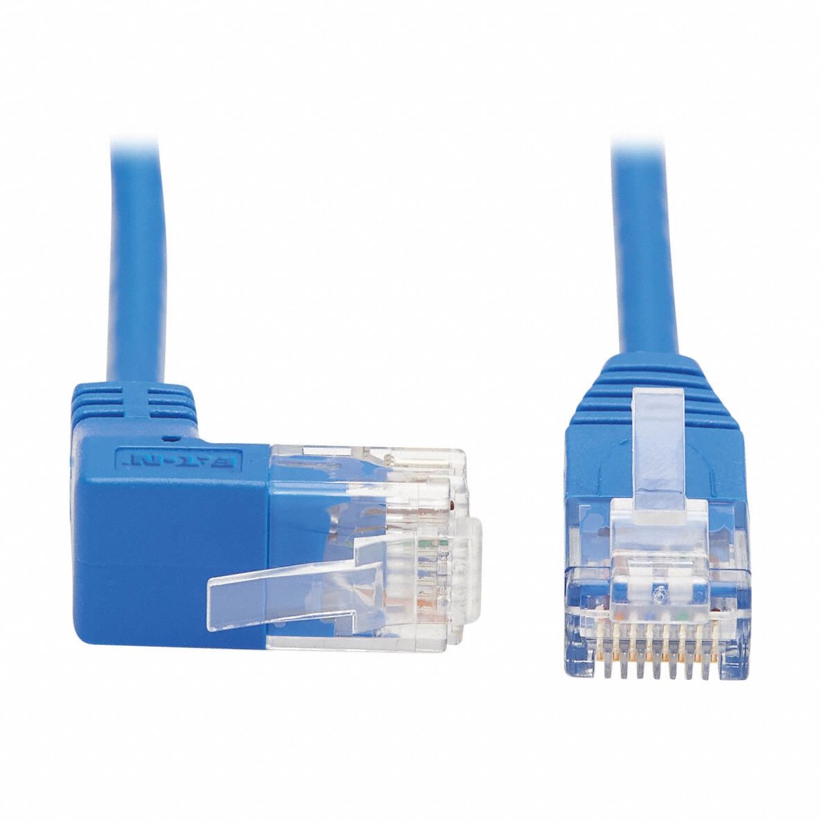 Ethernet Cable: Unshielded, Cat 6, 1 ft Overall Lg, PVC, Round, 28 AWG, Blue, CM