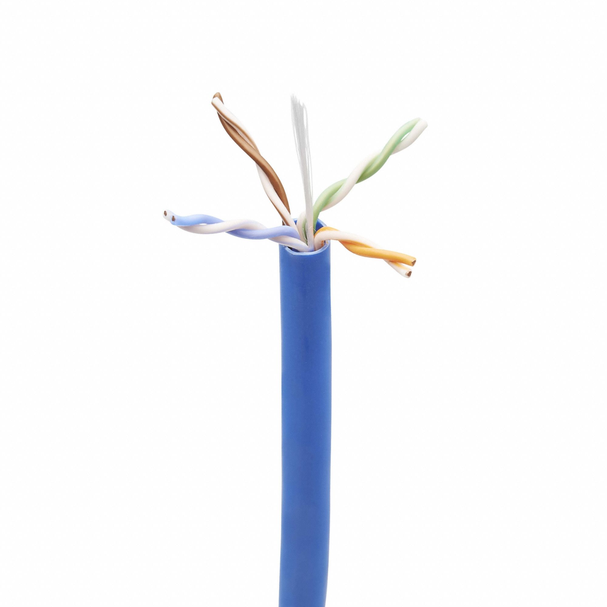 Bulk Ethernet Cable: 1, 000 ft Cable Lg, 23 AWG, Plenum, Blue, PVC, N224-01K-BL-LP5