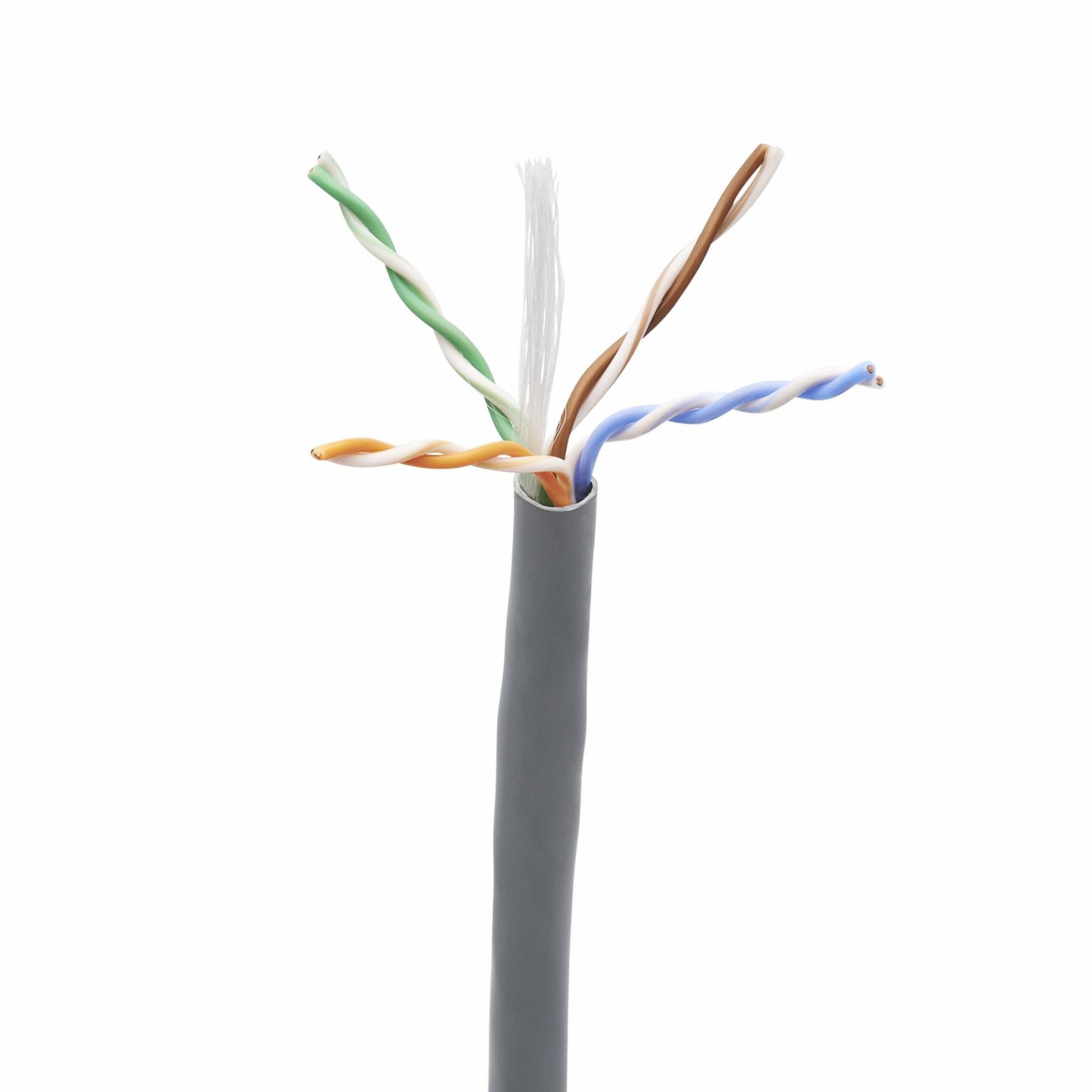 Bulk Ethernet Cable: 1, 000 ft Cable Lg, 23 AWG, Plenum, Gray, PVC, N224-01K-GY-LP5