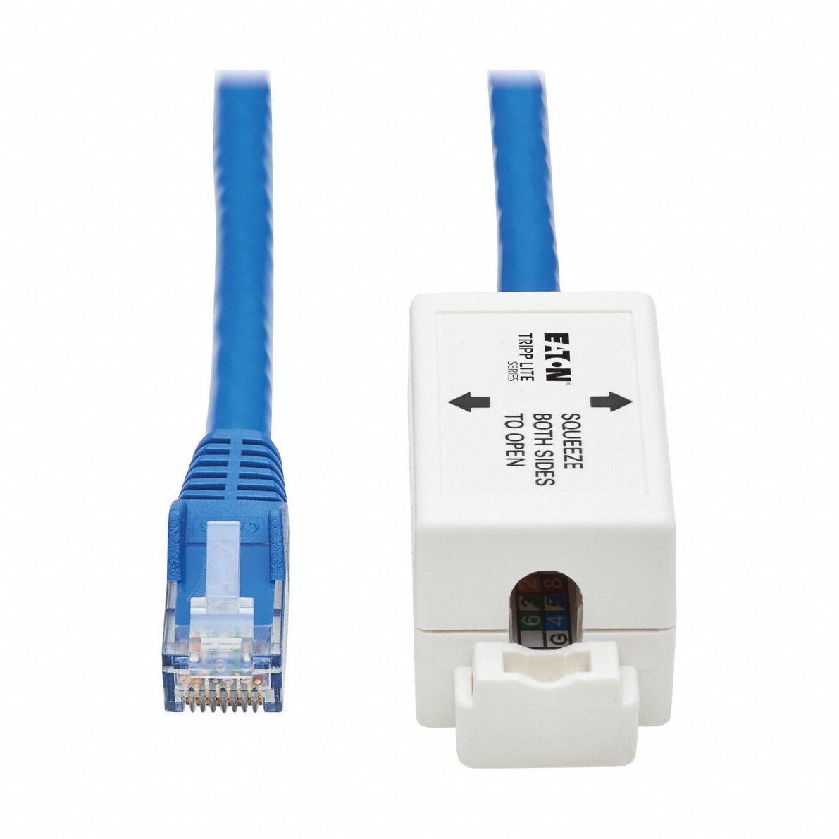 Ethernet Cable: Unshielded, Cat 6A, 1.5 ft Overall Lg, PVC, Round, Blue, Riser