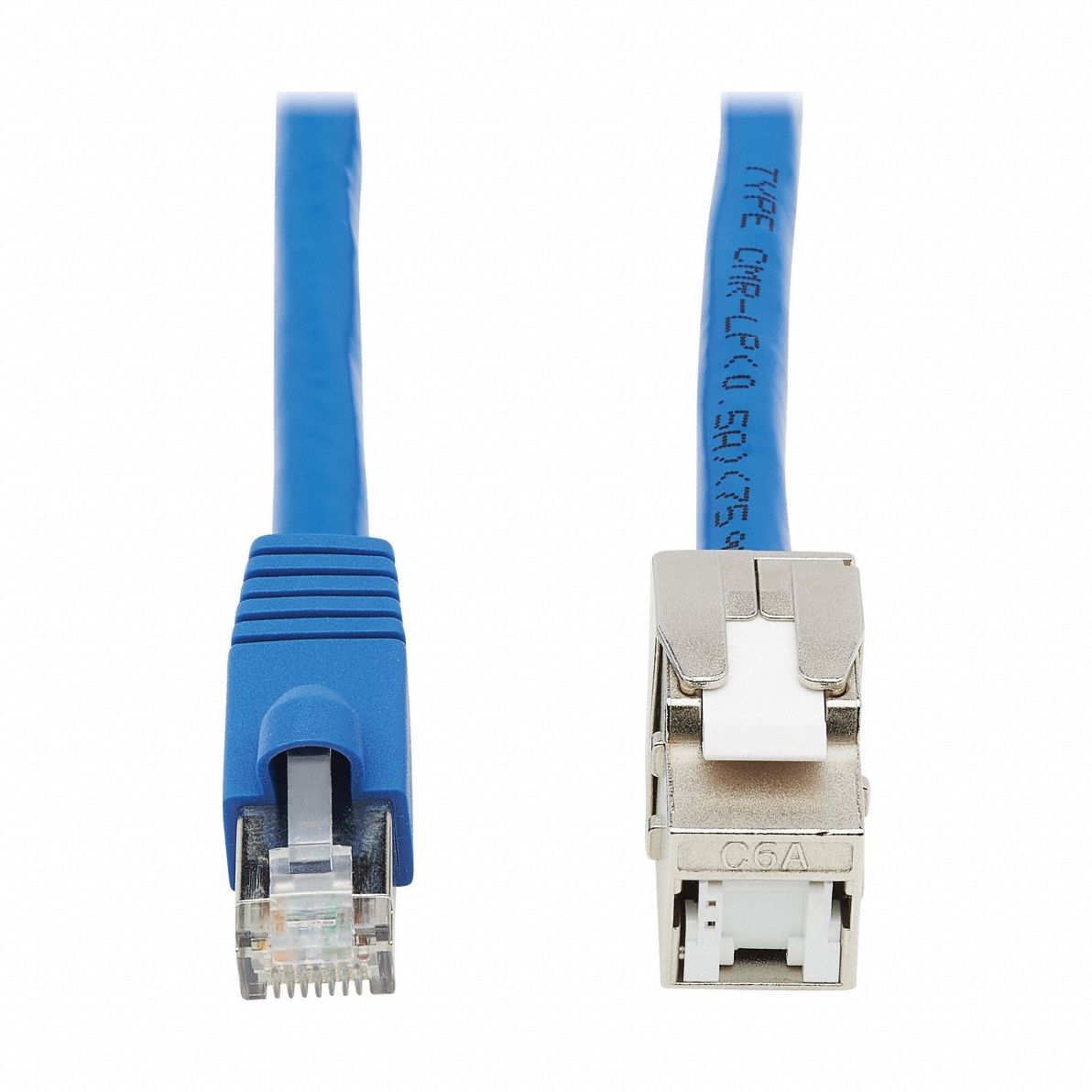 Ethernet Cable: Unshielded, Cat 6, 1.5 ft Overall Lg, PVC, Round, Blue, Riser