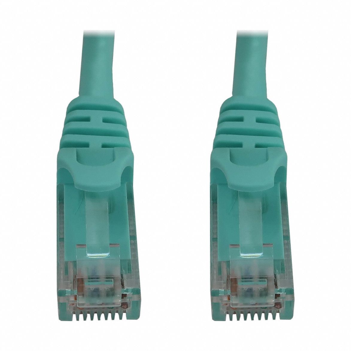 Ethernet Cable: Unshielded, Cat 6A, 0.5 ft Overall Lg, PVC, Round, 24 AWG, Aqua, CM