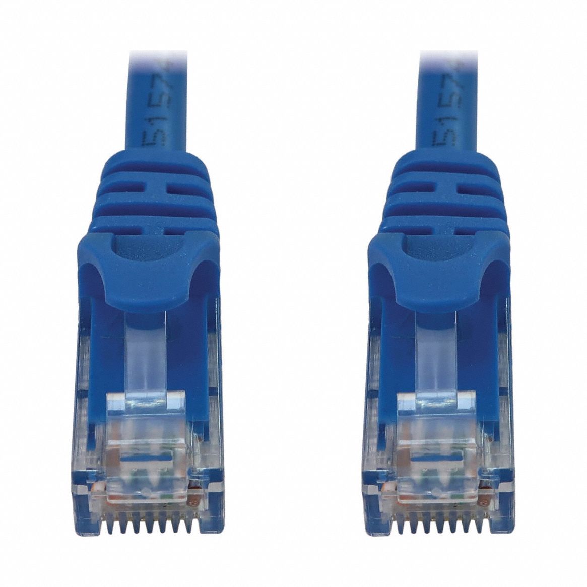 Ethernet Cable: Unshielded, Cat 6A, 7 ft Overall Lg, PVC, Round, 24 AWG, Blue, CM