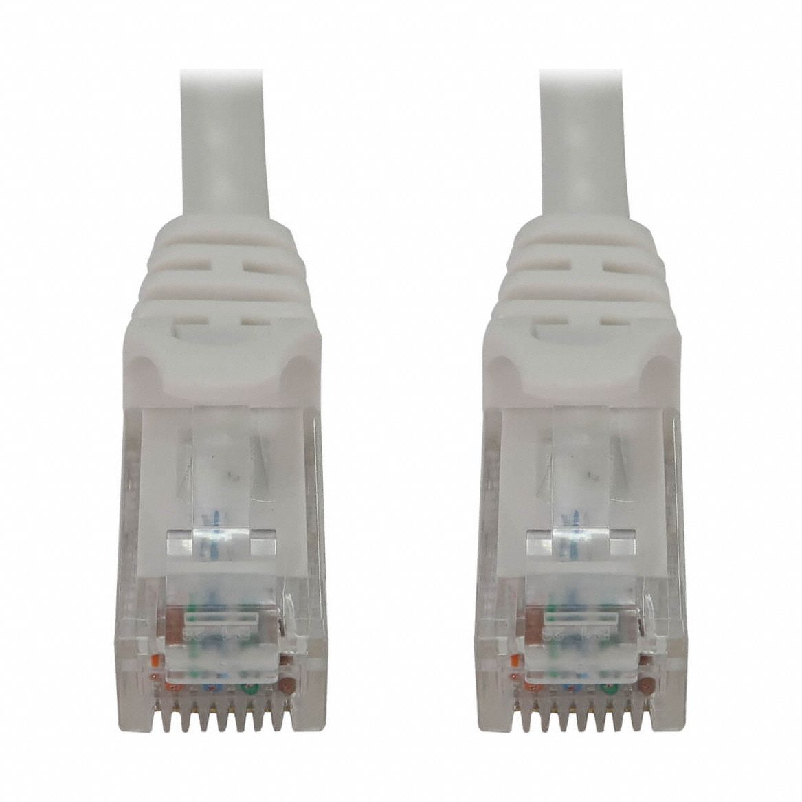 Ethernet Cable: Unshielded, Cat 6A, 20 ft Overall Lg, PVC, Round, 24 AWG, White, CM