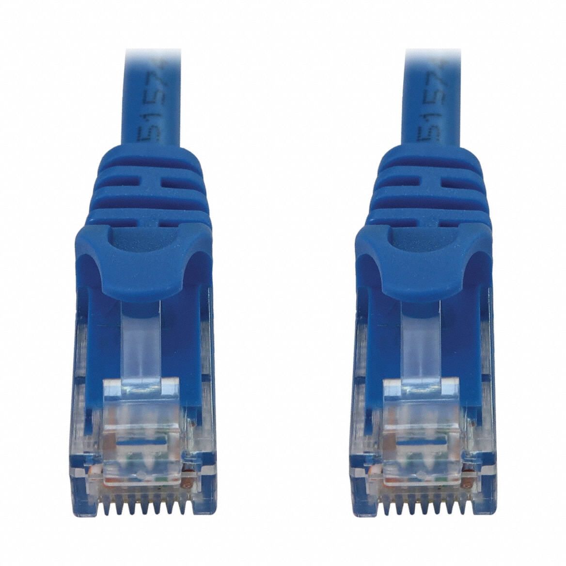 Ethernet Cable: Unshielded, Cat 6A, 25 ft Overall Lg, PVC, Round, 24 AWG, Blue, CM