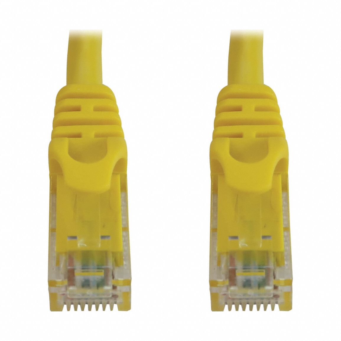 Ethernet Cable: Unshielded, Cat 6A, 25 ft Overall Lg, PVC, Round, 24 AWG, Yellow