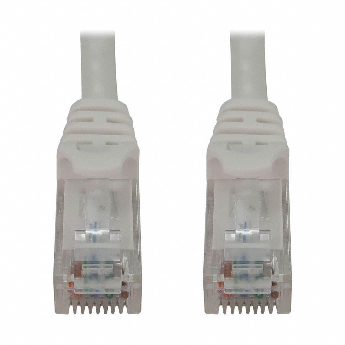 Ethernet Cable: Unshielded, Cat 6A, 50 ft Overall Lg, PVC, Round, 24 AWG, White, CM