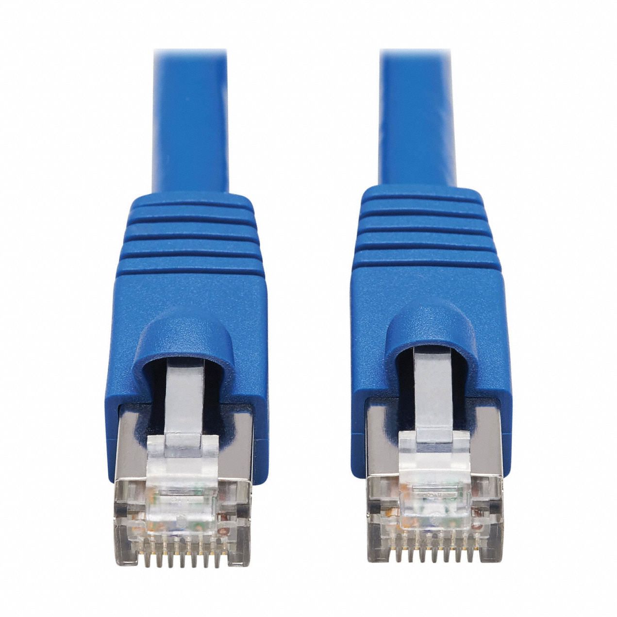 Ethernet Cable: Unshielded, Cat 6A, 3 ft Overall Lg, PVC, Round, 23 AWG, Blue