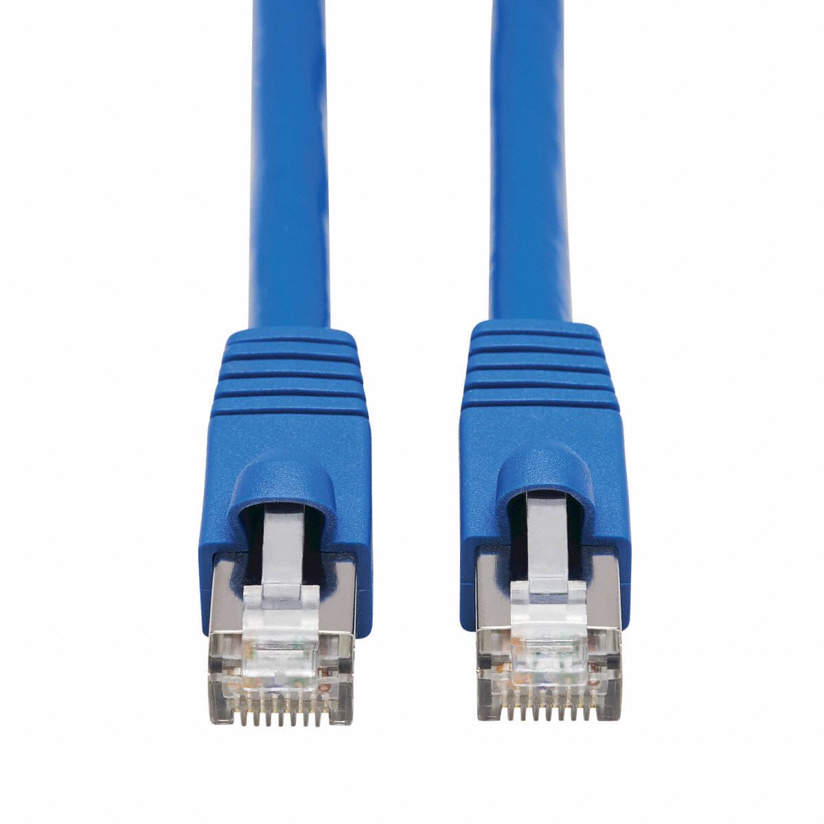 Ethernet Cable: Unshielded, Cat 6A, 10 ft Overall Lg, PVC, Round, 23 AWG, Blue