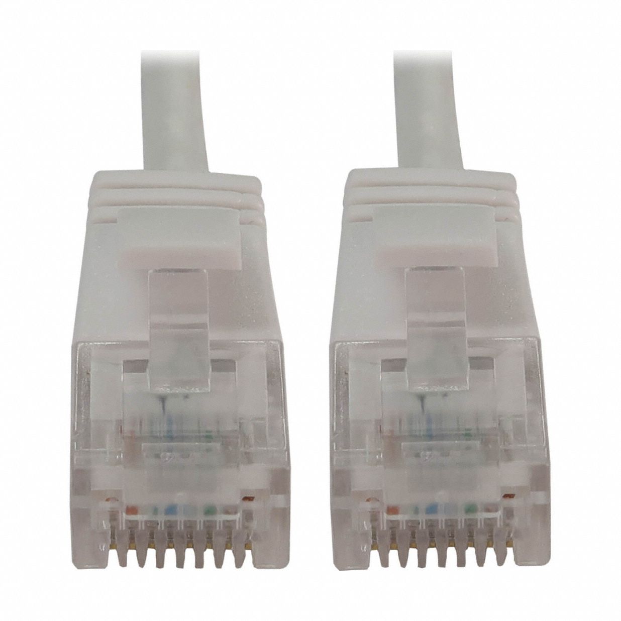Ethernet Cable: Unshielded, Cat 6A, 1 ft Overall Lg, PVC, Round, 28 AWG, White, CM