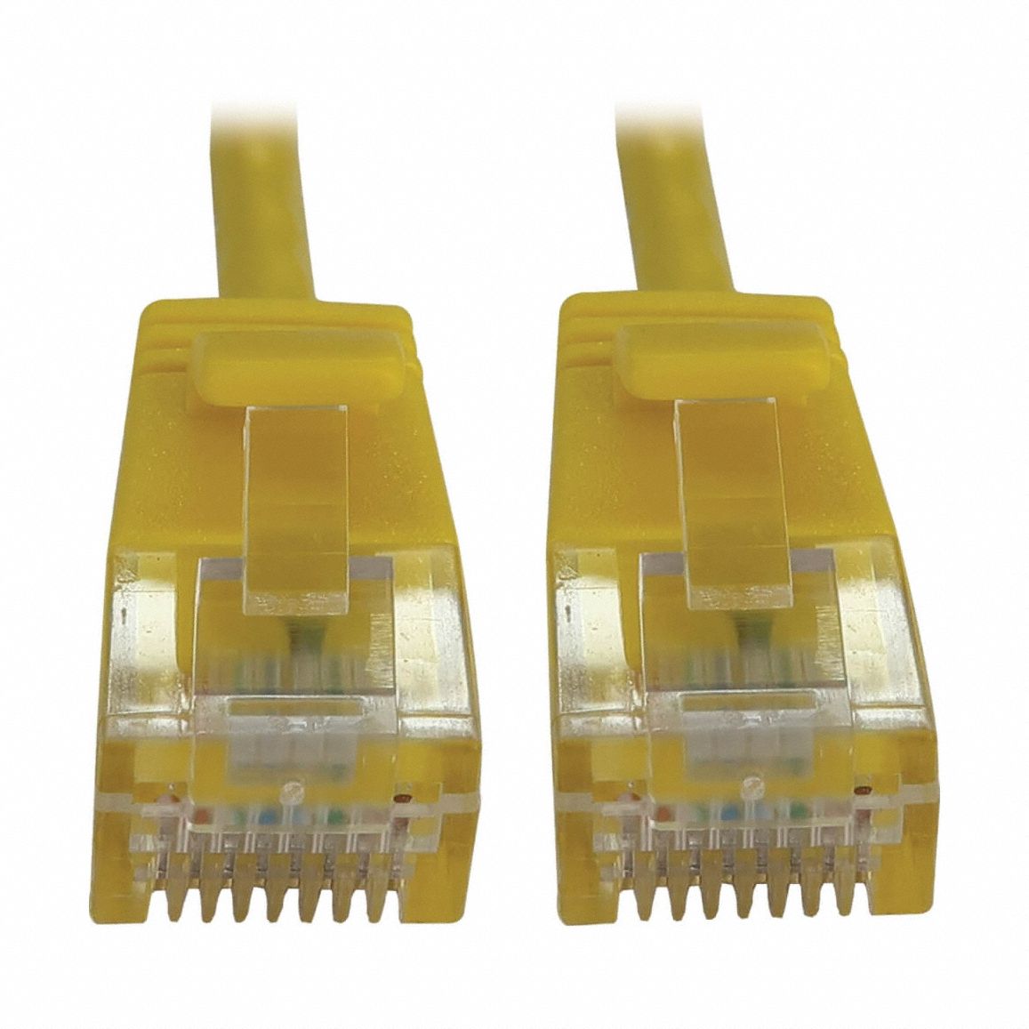 Ethernet Cable: Unshielded, Cat 6A, 1 ft Overall Lg, PVC, Round, 28 AWG, Yellow, CM