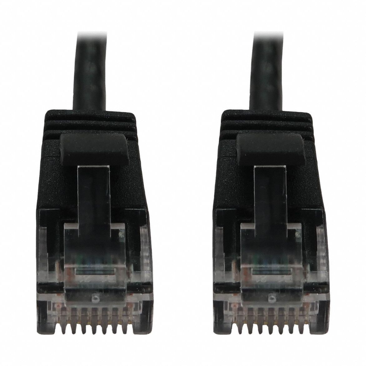 Ethernet Cable: Unshielded, Cat 6A, 7 ft Overall Lg, PVC, Round, 28 AWG, Black, CM