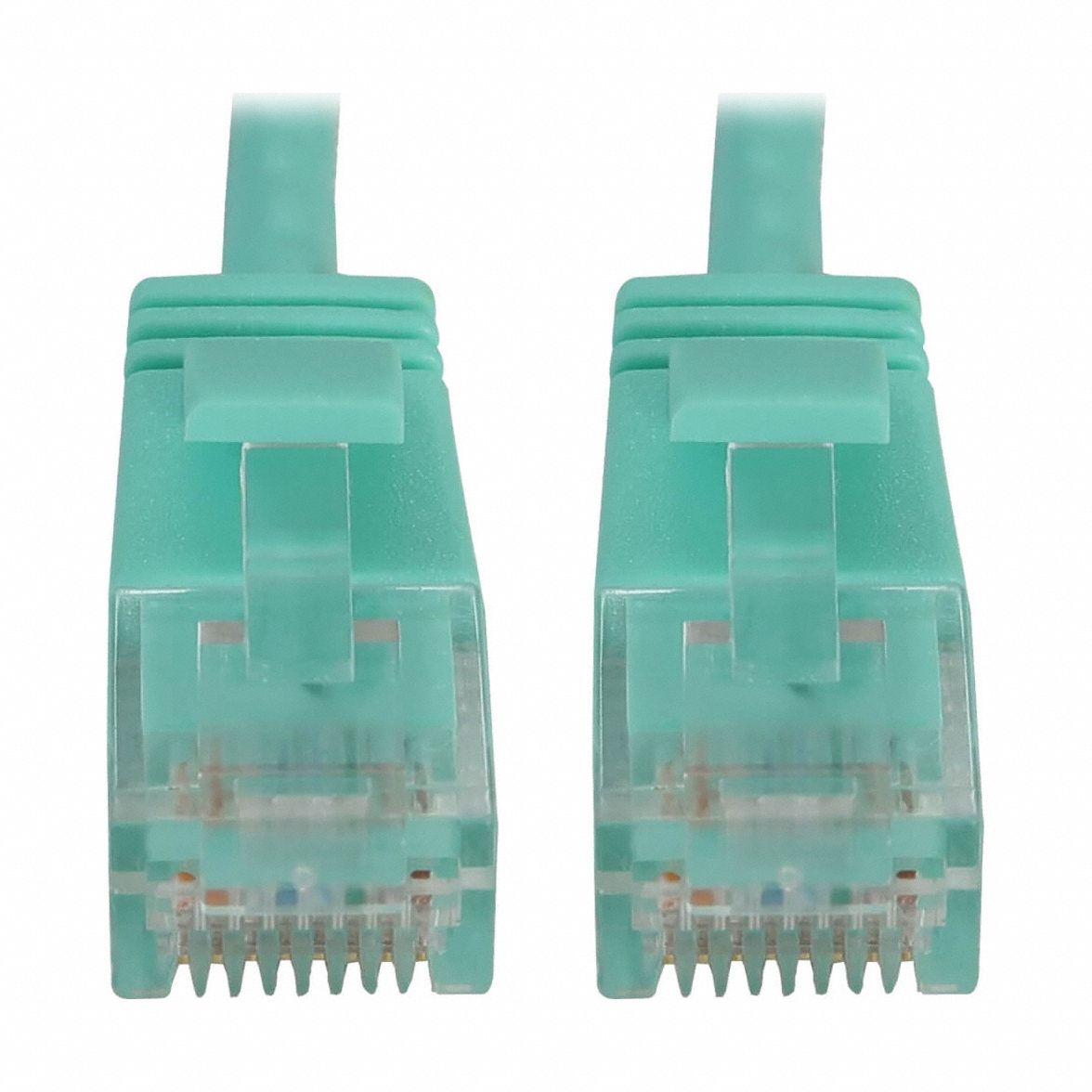 Ethernet Cable: Unshielded, Cat 6A, 6 ft Overall Lg, PVC, Round, 28 AWG, Aqua, CM