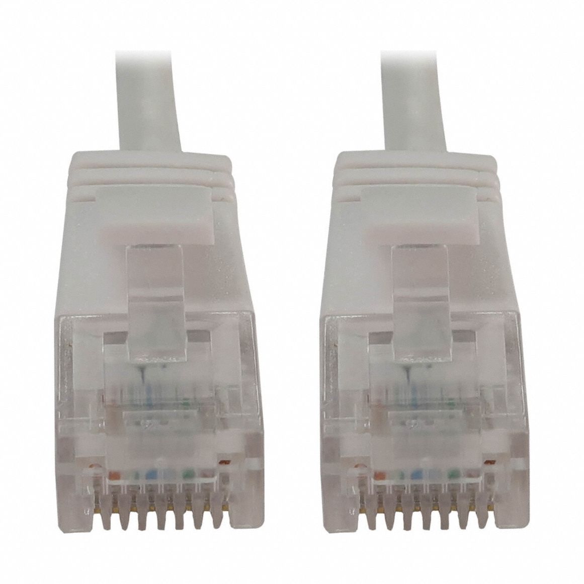 Ethernet Cable: Unshielded, Cat 6A, 6 ft Overall Lg, PVC, Round, 28 AWG, White, CM