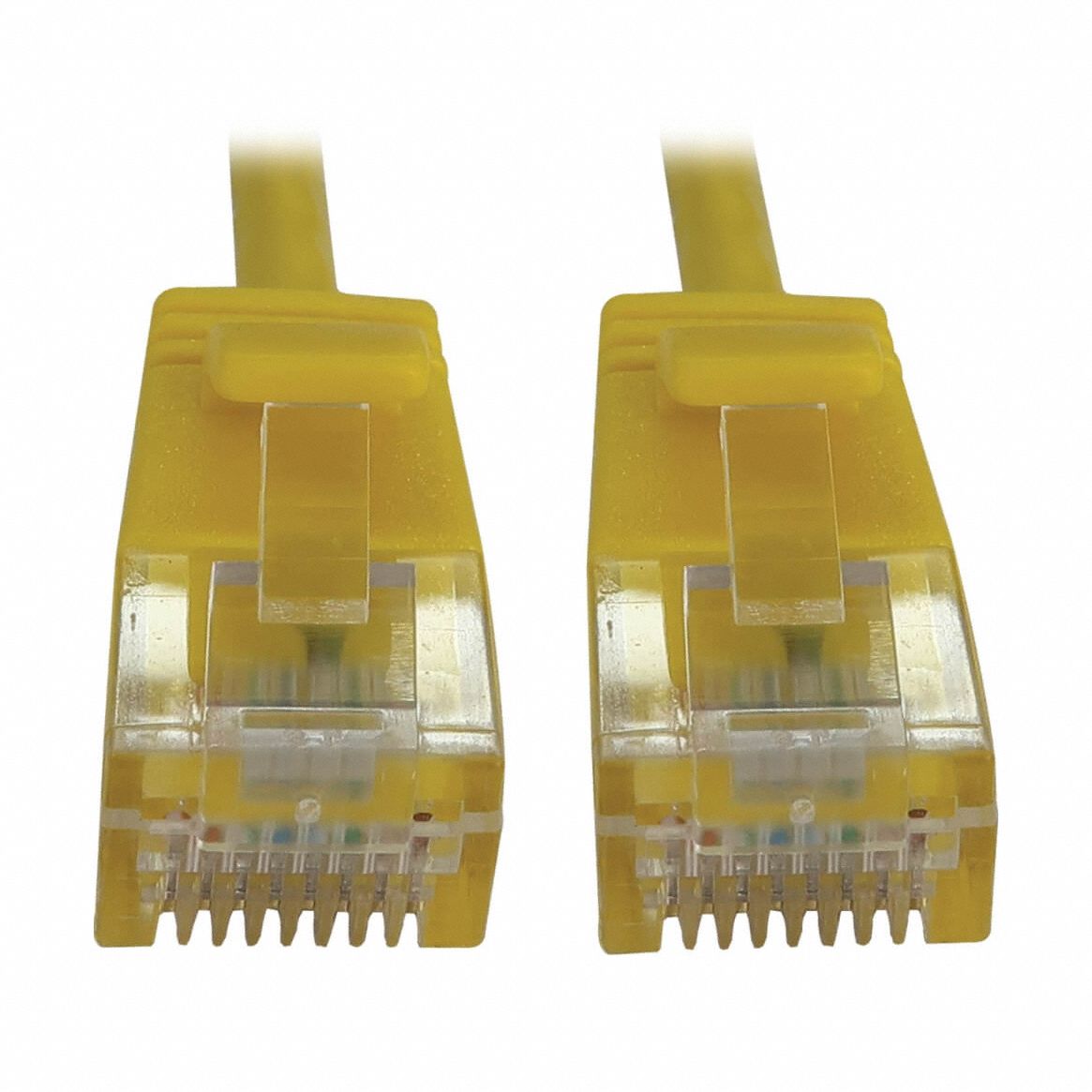 Ethernet Cable: Unshielded, Cat 6A, 6 ft Overall Lg, PVC, Round, 28 AWG, Yellow, CM