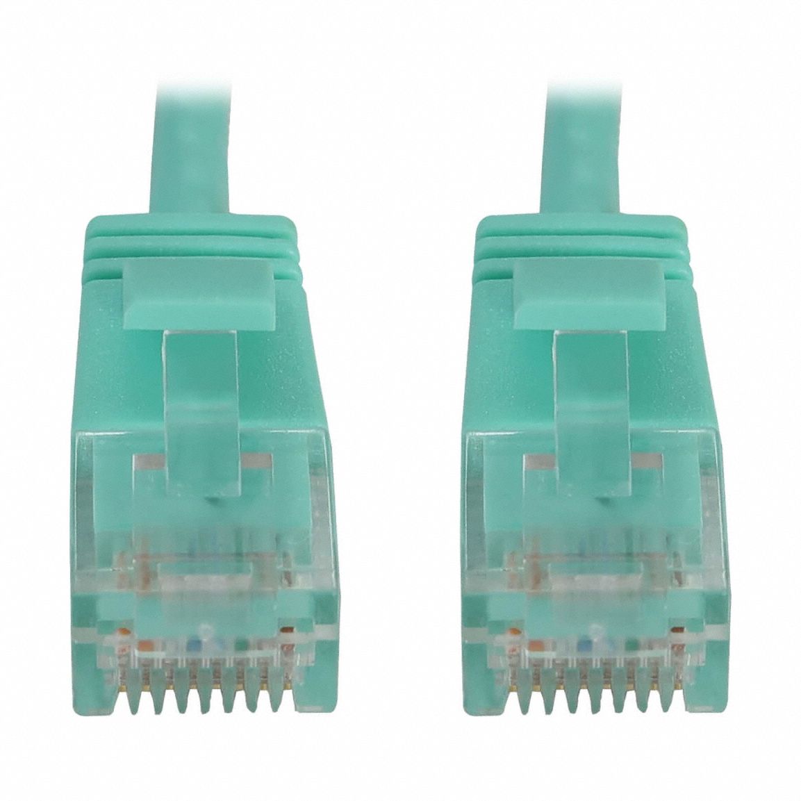 Ethernet Cable: Unshielded, Cat 6A, 20 ft Overall Lg, PVC, Round, 28 AWG, Aqua, CM
