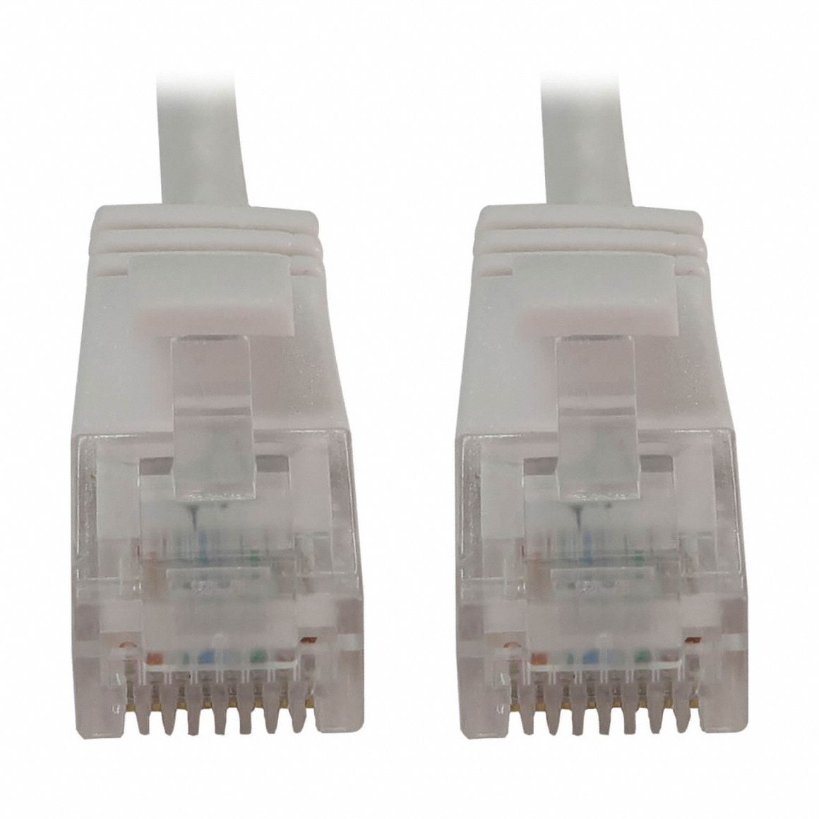 Ethernet Cable: Unshielded, Cat 6A, 20 ft Overall Lg, PVC, Round, 28 AWG, White, CM