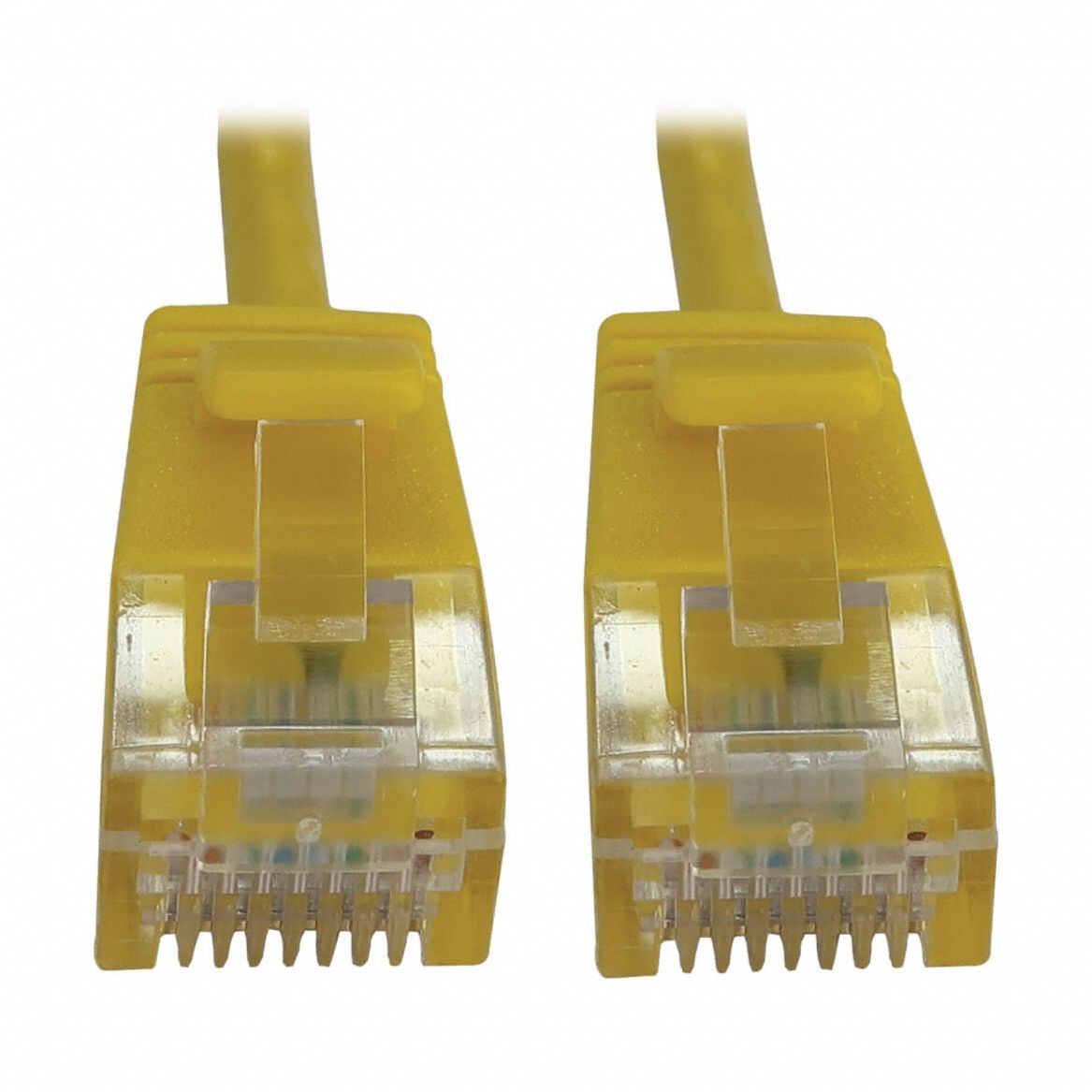 Ethernet Cable: Unshielded, Cat 6A, 0.5 ft Overall Lg, PVC, Round, 28 AWG, Yellow