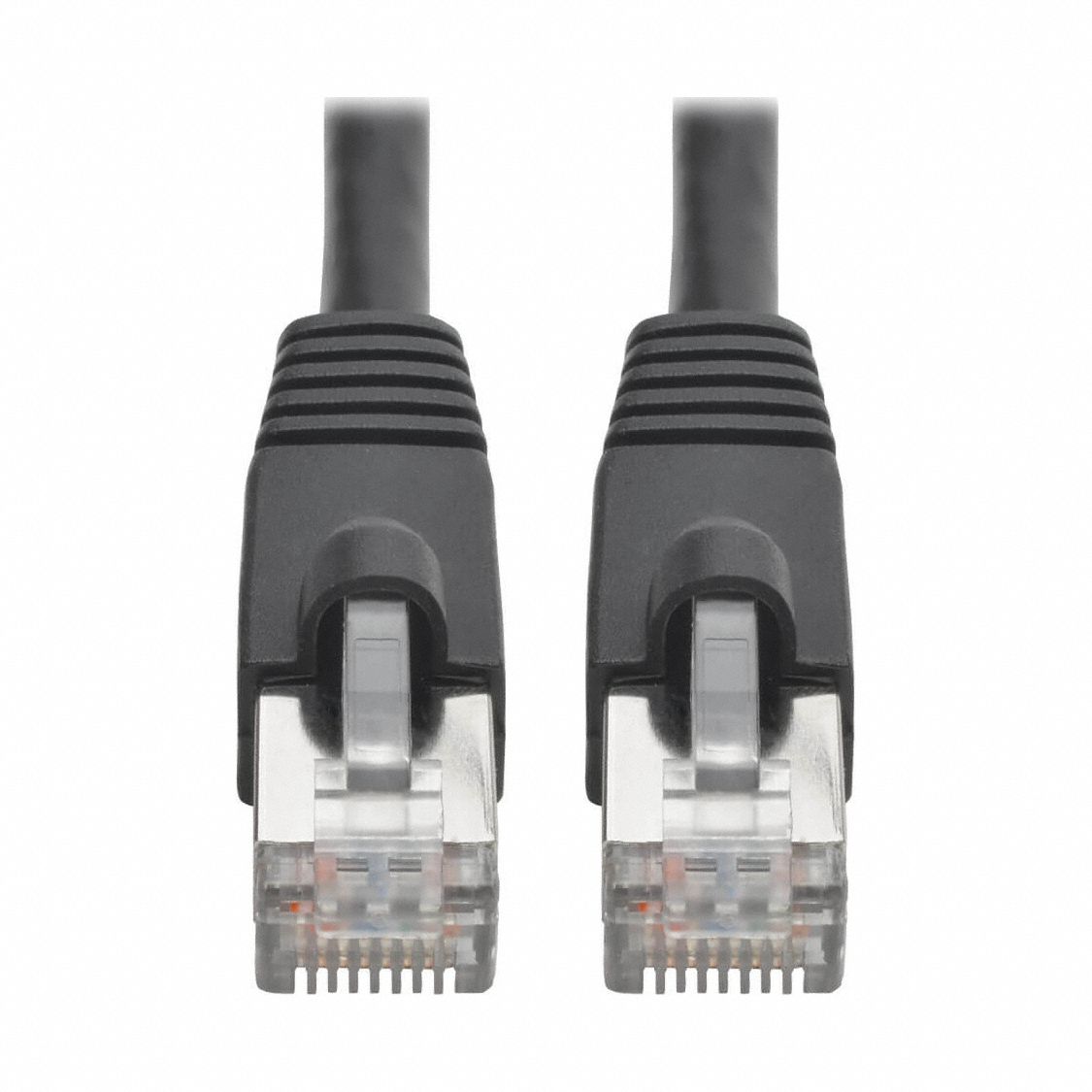 Ethernet Cable: Shielded, Cat 6A, 3 ft Overall Lg, PVC, Round, 26 AWG, Black, CM
