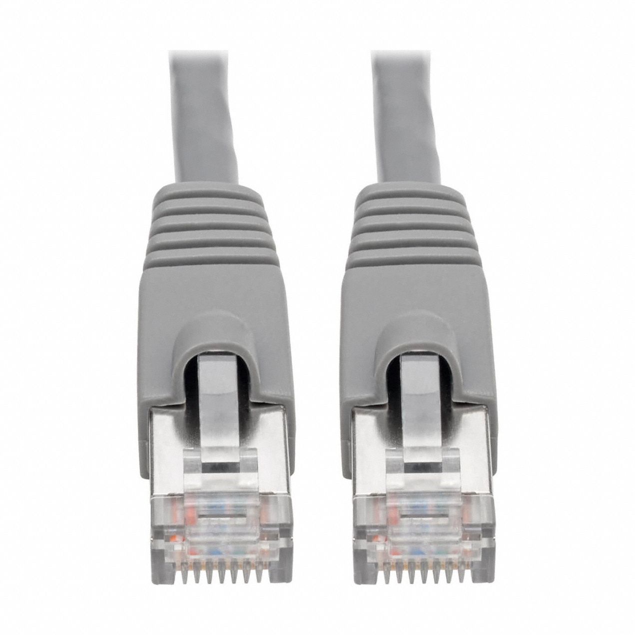 Ethernet Cable: Shielded, Cat 6A, 5 ft Overall Lg, PVC, Round, 26 AWG, Gray, CM