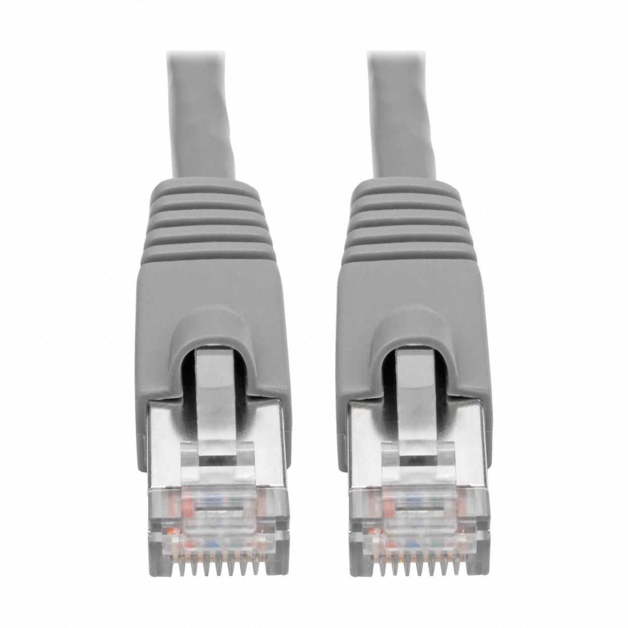 Ethernet Cable: Shielded, Cat 6A, 12 ft Overall Lg, PVC, Round, 26 AWG, Gray, CM