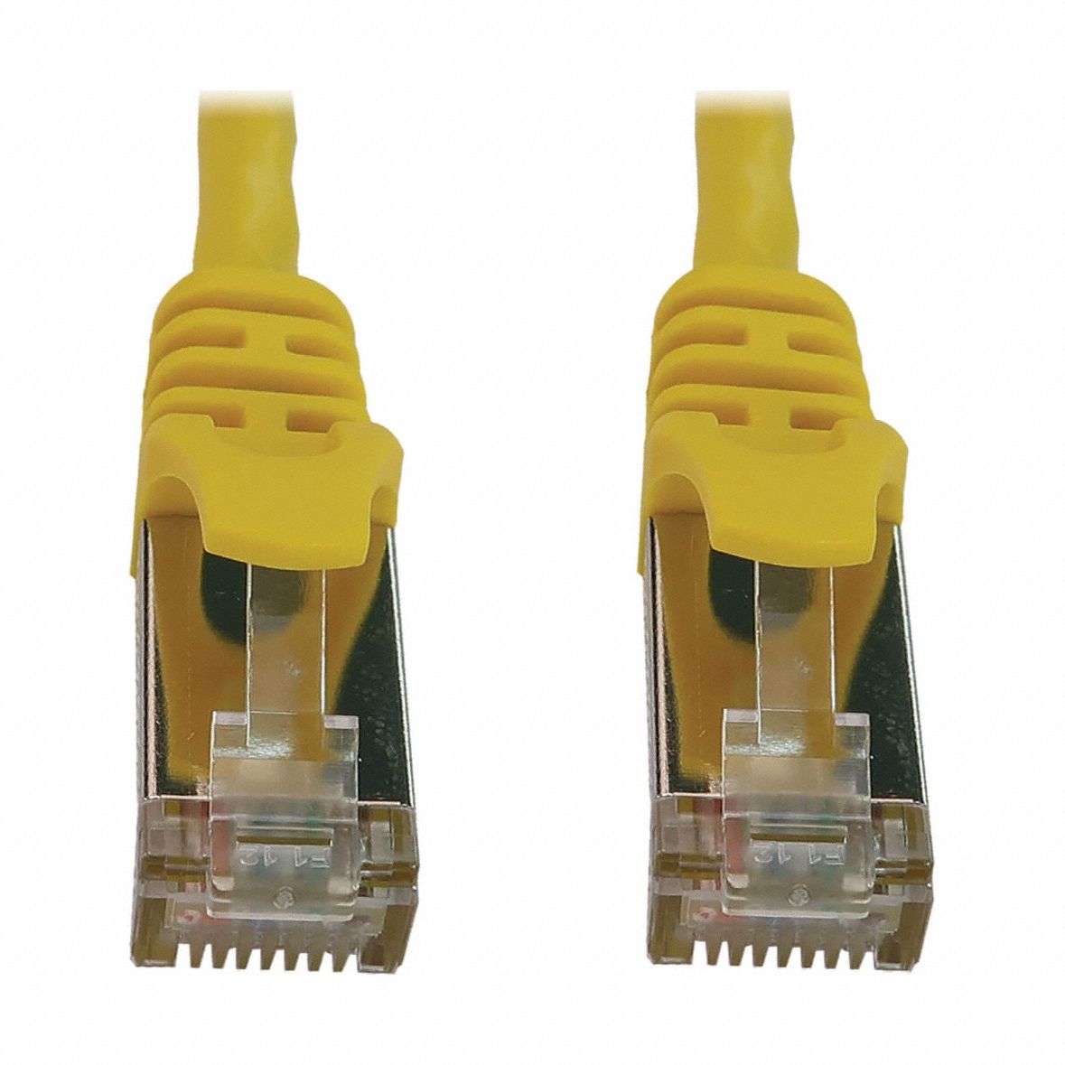 Ethernet Cable: Shielded, Cat 6A, 1 ft Overall Lg, PVC, Round, 28 AWG, Yellow, CM