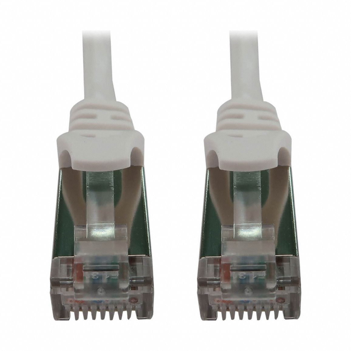 Ethernet Cable: Shielded, Cat 6A, 5 ft Overall Lg, PVC, Round, 28 AWG, White, CM