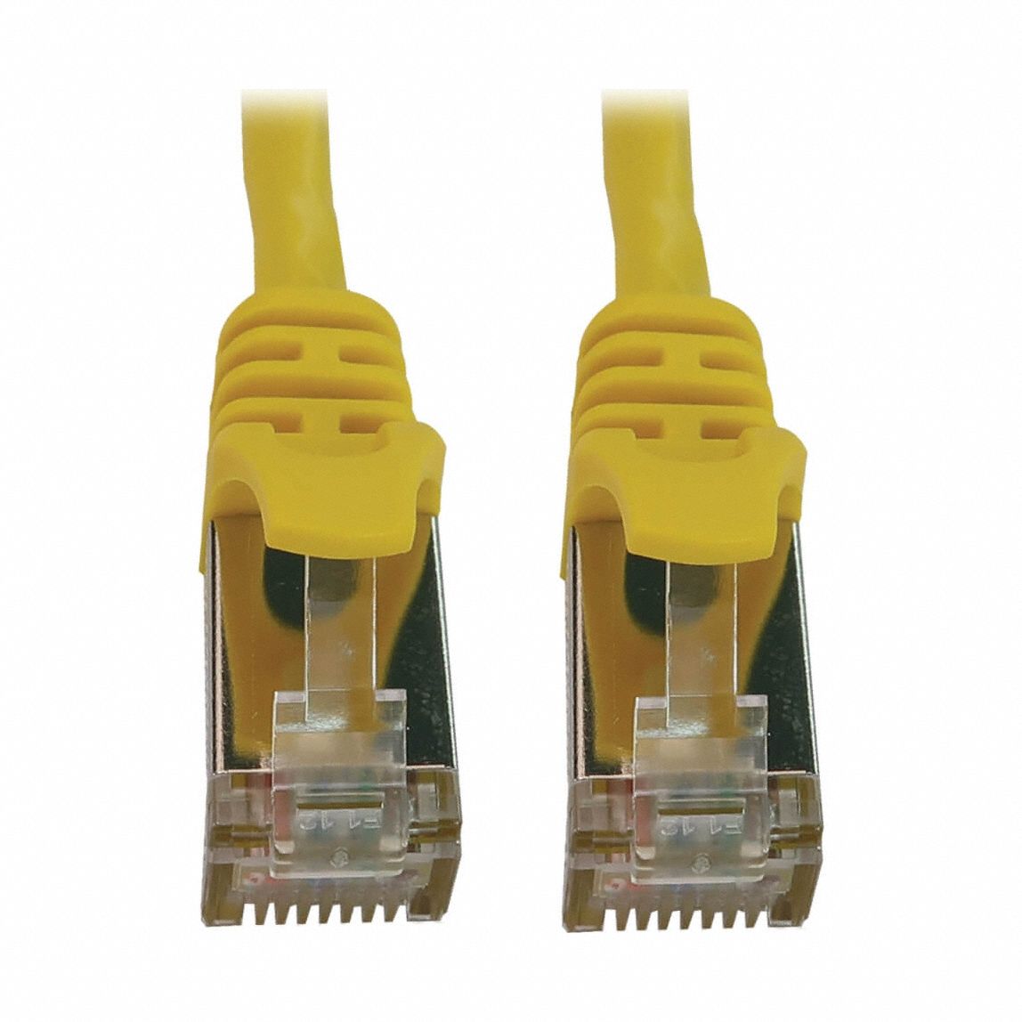 Ethernet Cable: Shielded, Cat 6A, 5 ft Overall Lg, PVC, Round, 28 AWG, Yellow, CM
