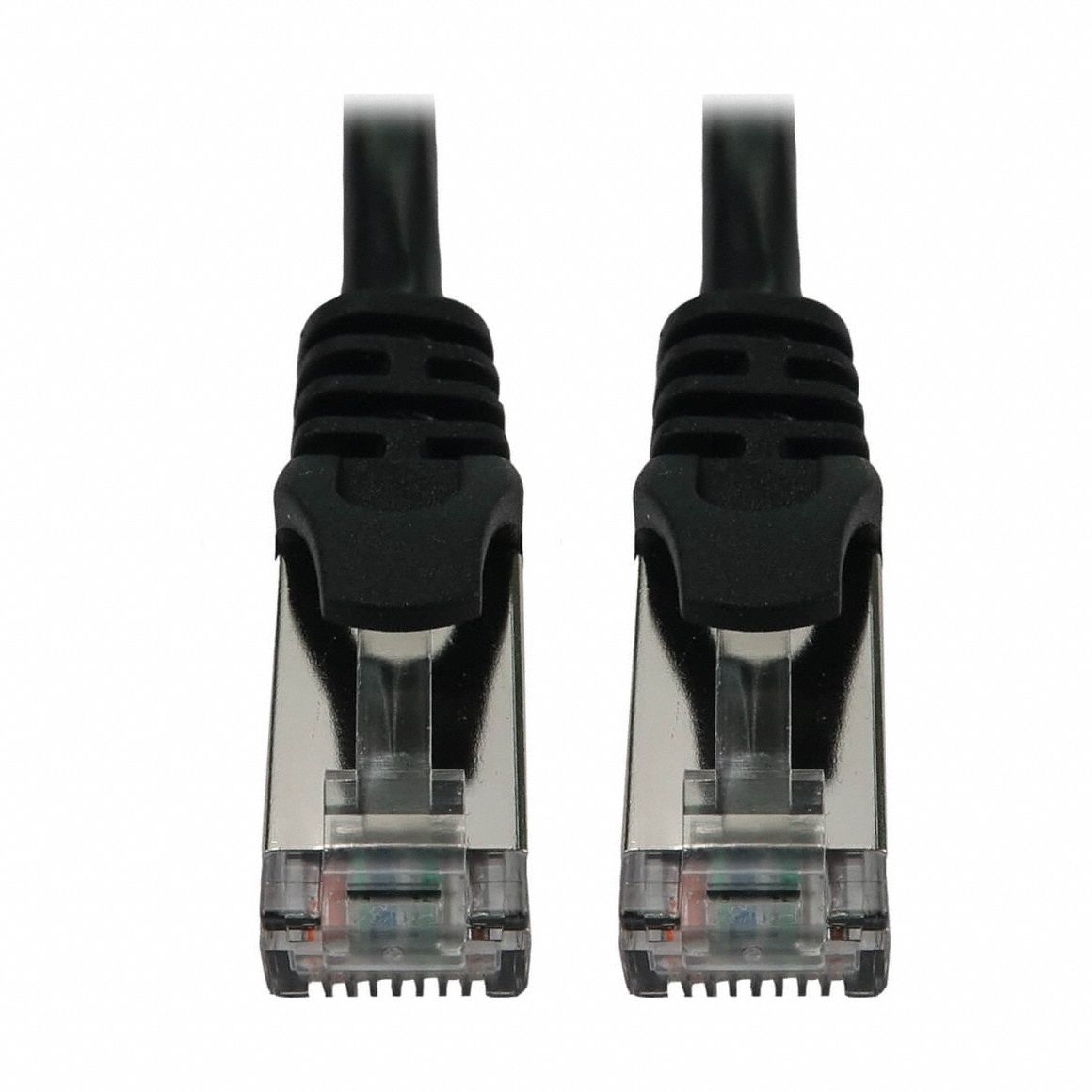 Ethernet Cable: Shielded, Cat 6A, 10 ft Overall Lg, PVC, Round, 28 AWG, Black, CM