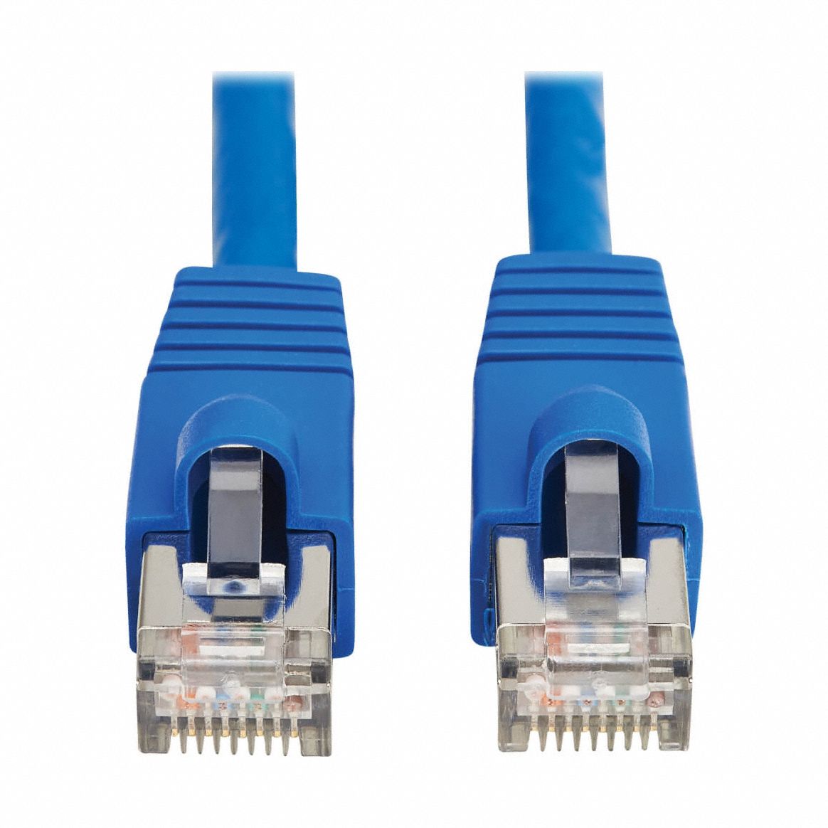 Ethernet Cable: Shielded, Cat 8, 10 ft Overall Lg, PVC, Round, 26 AWG, Blue, CM