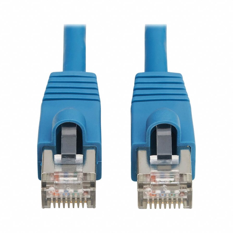 Ethernet Cable: Shielded, Cat 8, 11.5 ft Overall Lg, LSZH, Round, 26 AWG, Blue, FT2