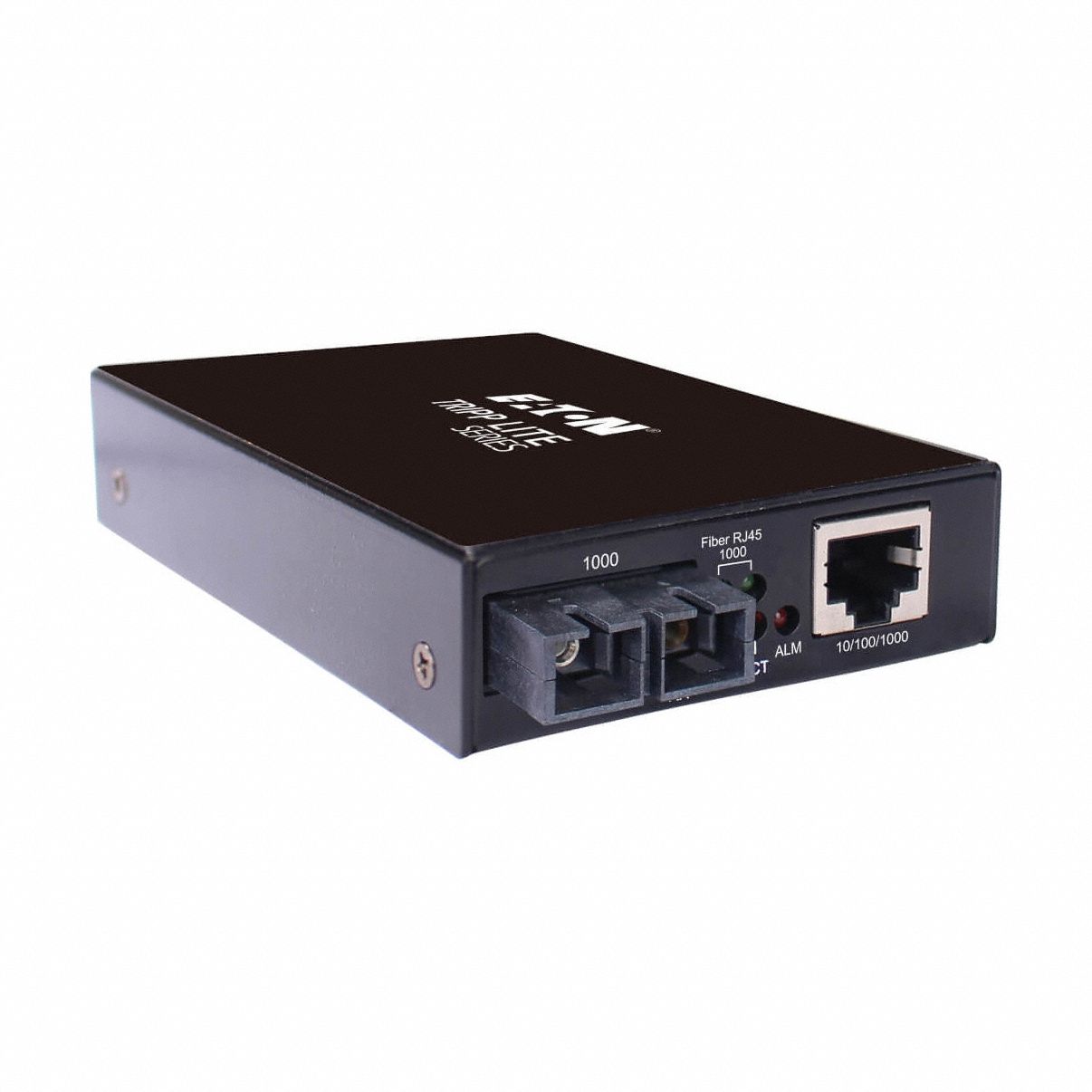 EATON TRIPP LITE Fiber to Ethernet Media Converter: DIN Rail, 2 Ports, RJ45/SC Singlemode (MPN N785-H01-SCSM). Key specifications — Port Type: RJ45; Mode Type: Singlemode; Manufacturer Part Number: N785-H01-SCSM; Brand: EATON TRIPP LITE; Features: Extends a Network Connection upto 10 km Over SC Single mode Fiber Optic Cable; Product Type: Fiber to Ethernet Media Converter; Maximum Input Voltage: 240V AC; Mounting Location: DIN Rail.