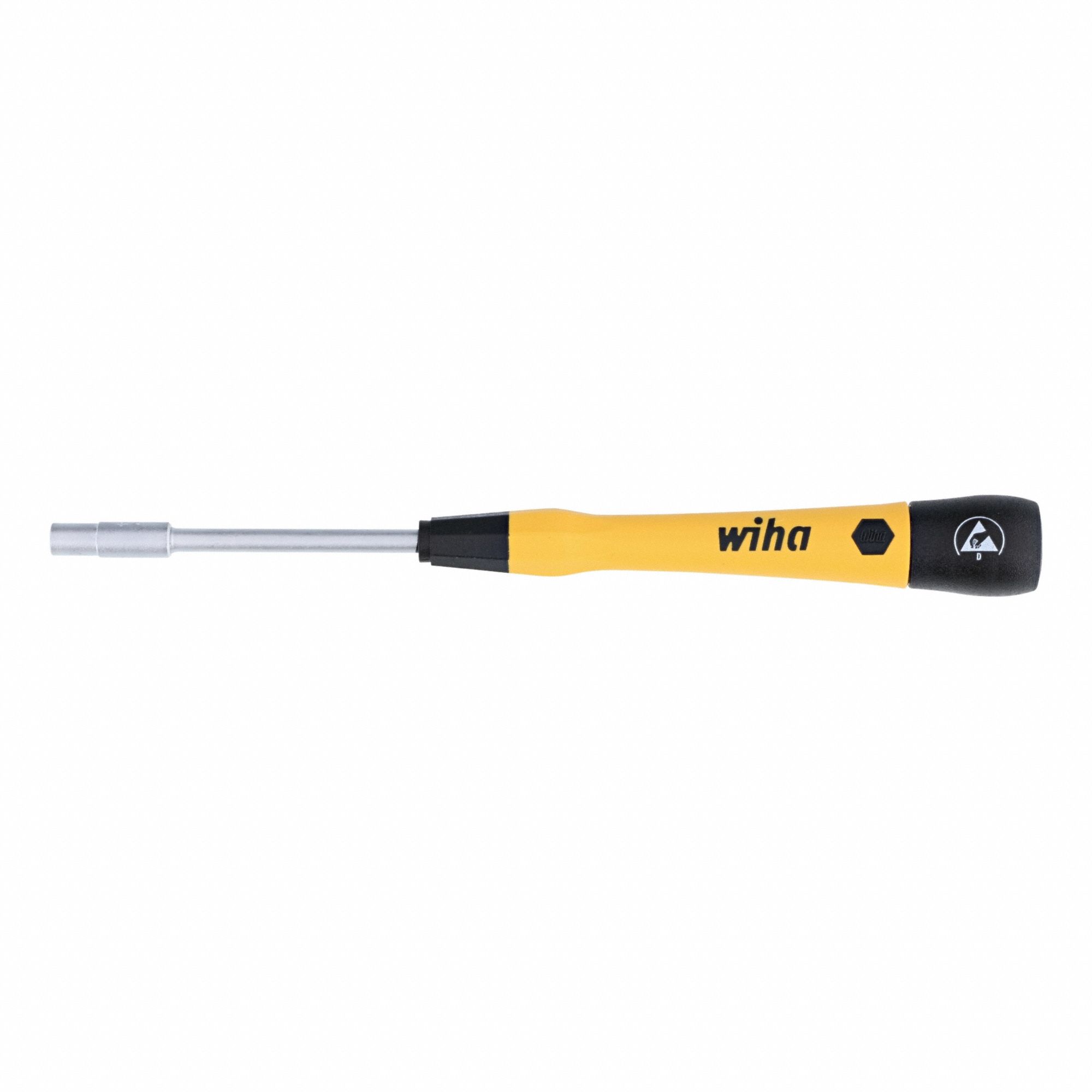 Nut Driver: Straight, Metric, Precision Nut Driver, 4 mm Hex Size, 60 mm Overall Lg, Tapered