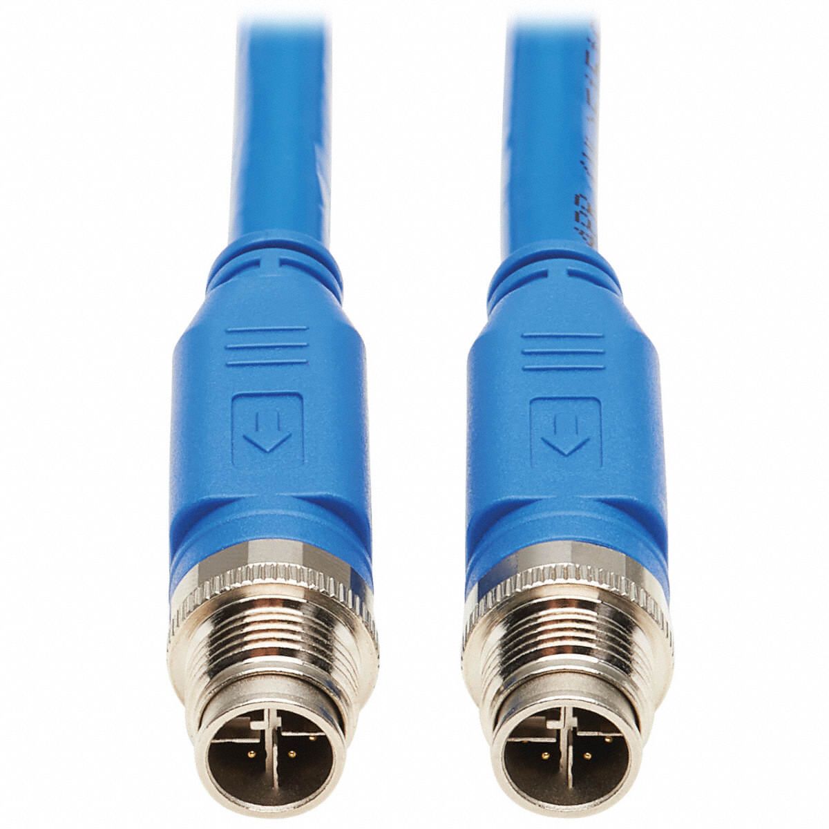 Ethernet Cable: 16.4 ft Lg, X Coding, M12 Male Straight x M12 Male Straight, PoE++
