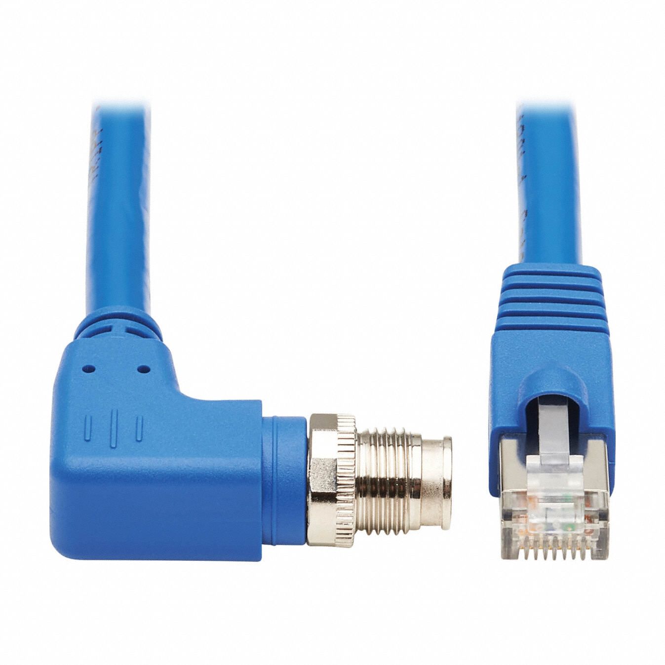 Ethernet Cable: 16.4 ft Lg, X Coding, M12 Male Right Angle x RJ45 Male Straight