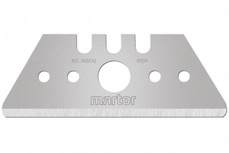 MARTOR Utility Blade: 1 31/32 in Blade Lg, 3/4 in Blade Wd, 0.024 in Blade Thick, 100 PK (MPN 165232.7). Key specifications — attr307708: 817ZN9; attr307711: Stainless Steel; attr307707: Yes; attr324888: MARTOR.