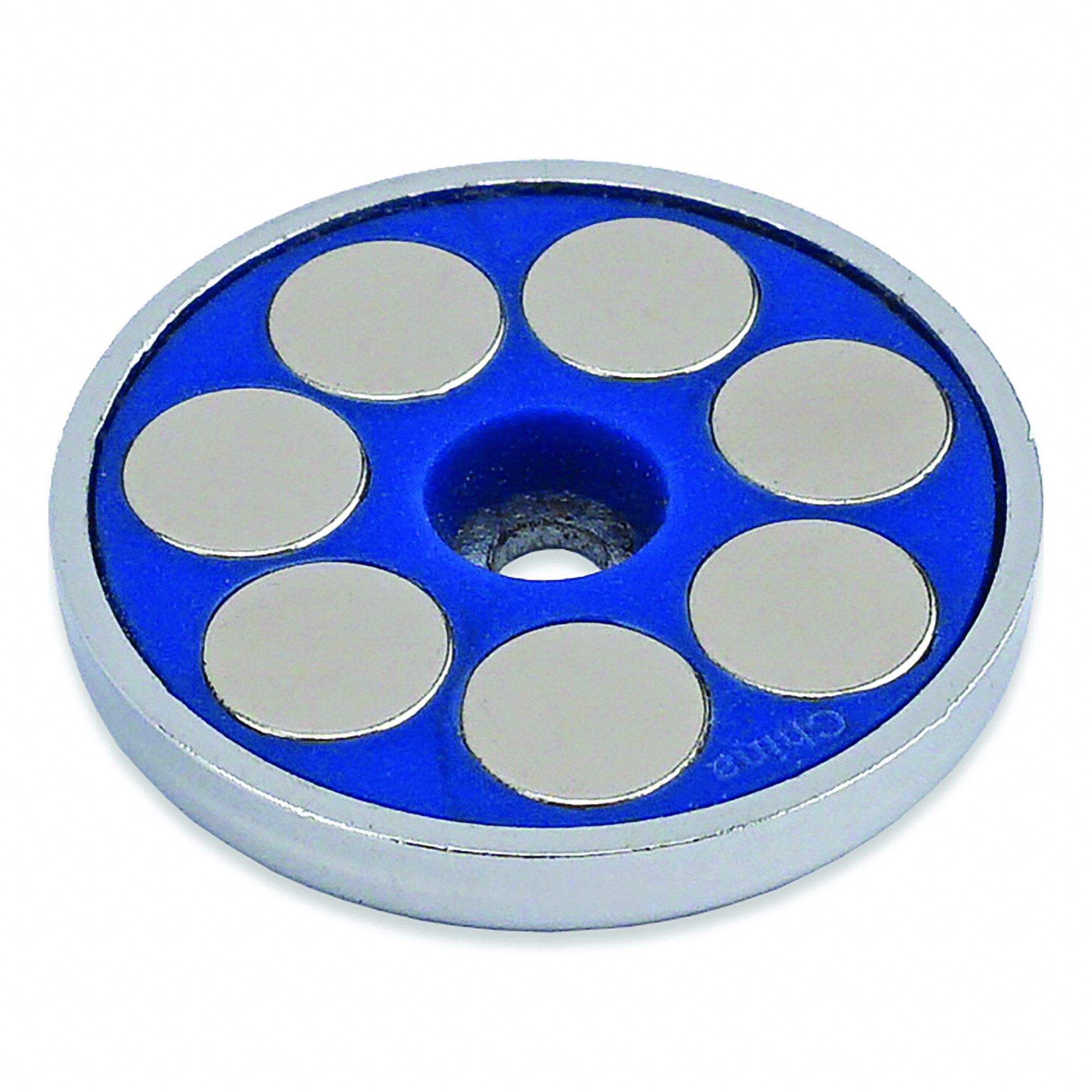 Rare Earth Magnet: Neodymium, 1 1/4 in Outside Dia, 0.138" Tap Size, 0.2 in Thick