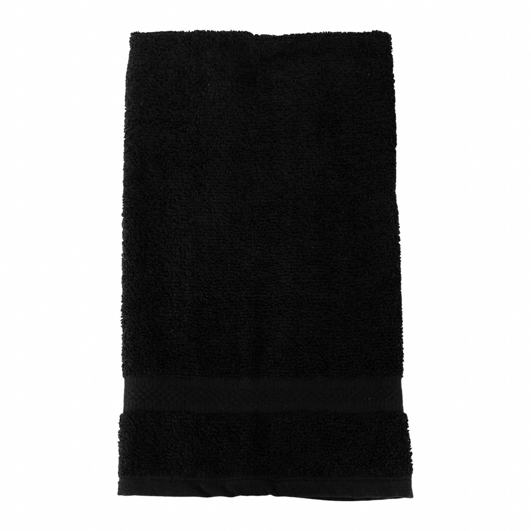 Hand Towel: Black, 28 in Overall Lg, 16 in Overall Wd, 3-1/2 lb/dozen, 100% Cotton Material