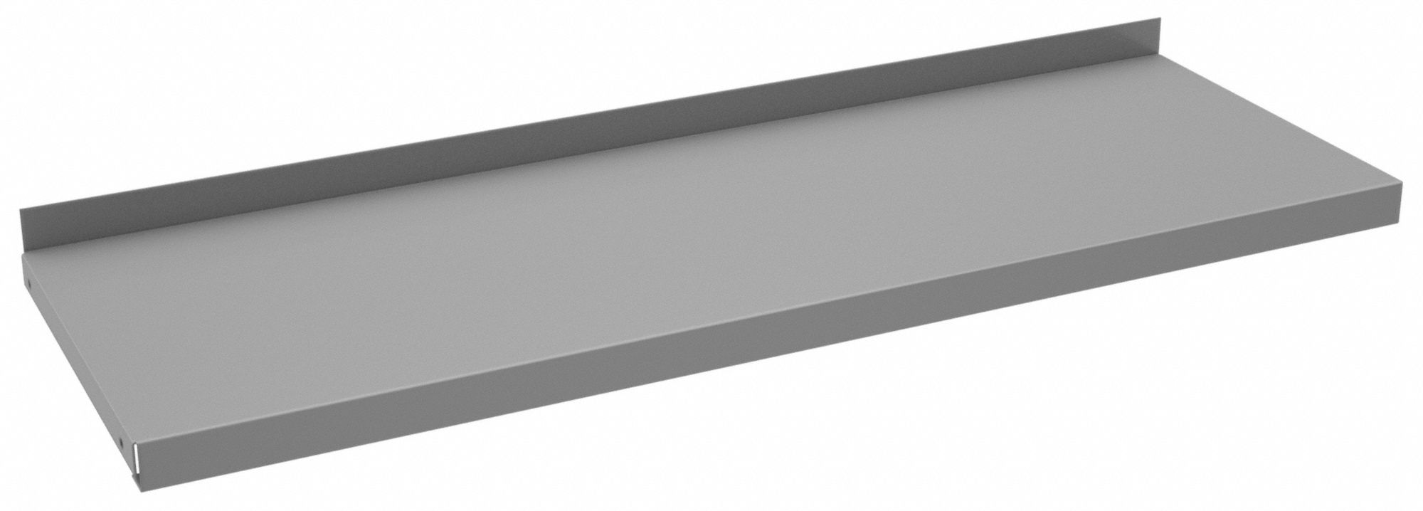 Modular Unit Shelf: 42 in Overall Wd, 14 in Overall Dp, Gray, Steel, Steel, Lower Shelf