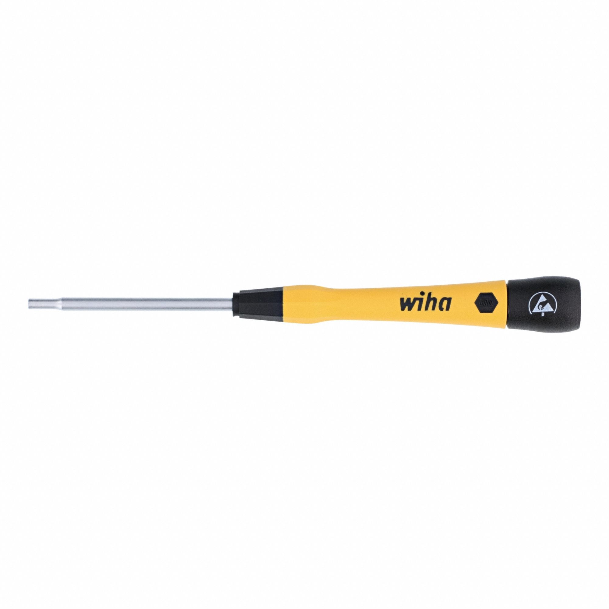 Nut Driver: Straight, Metric, Precision Nut Driver, 2 mm Hex Size, 60 mm Overall Lg, Tapered
