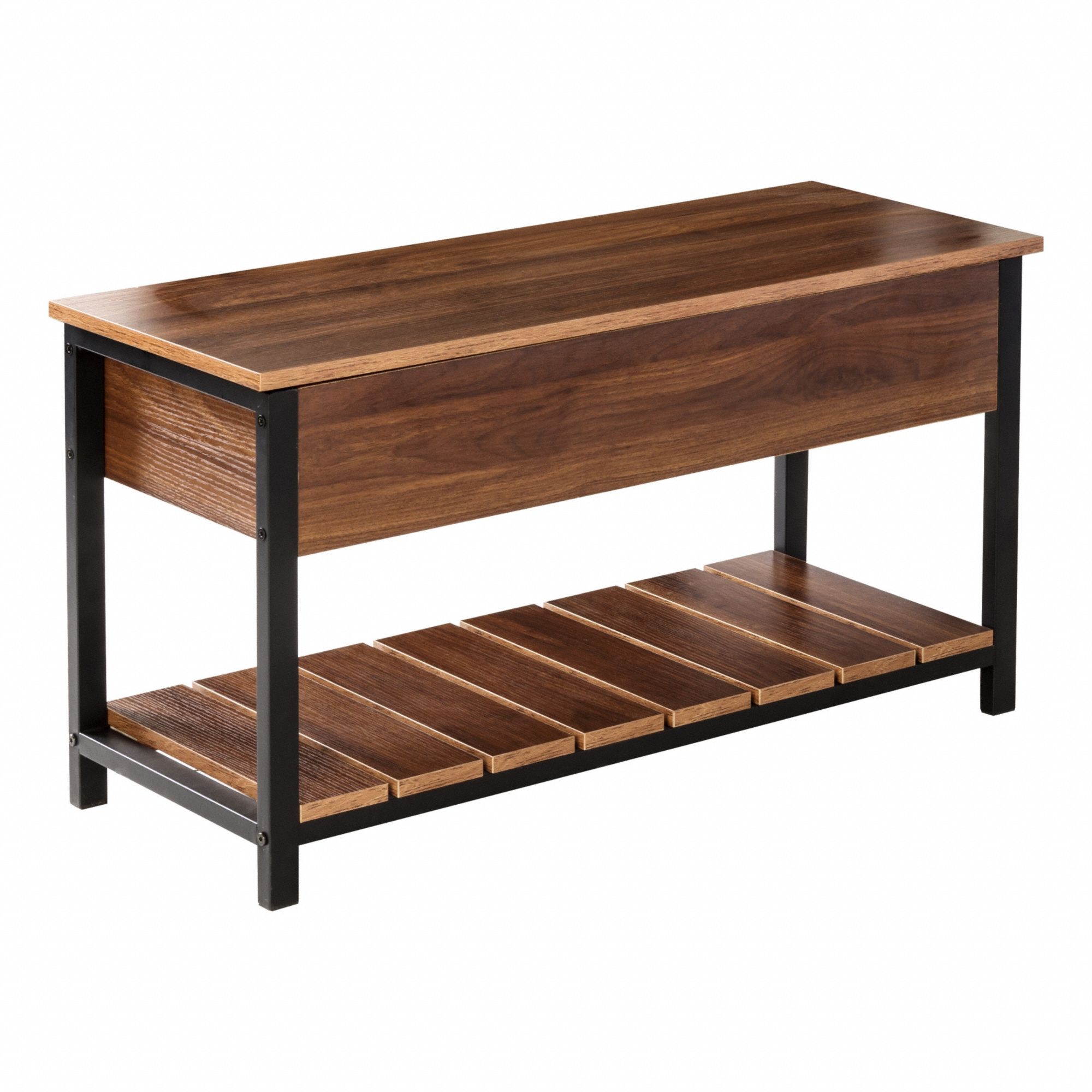 Entry Shoe storage and bench walnut