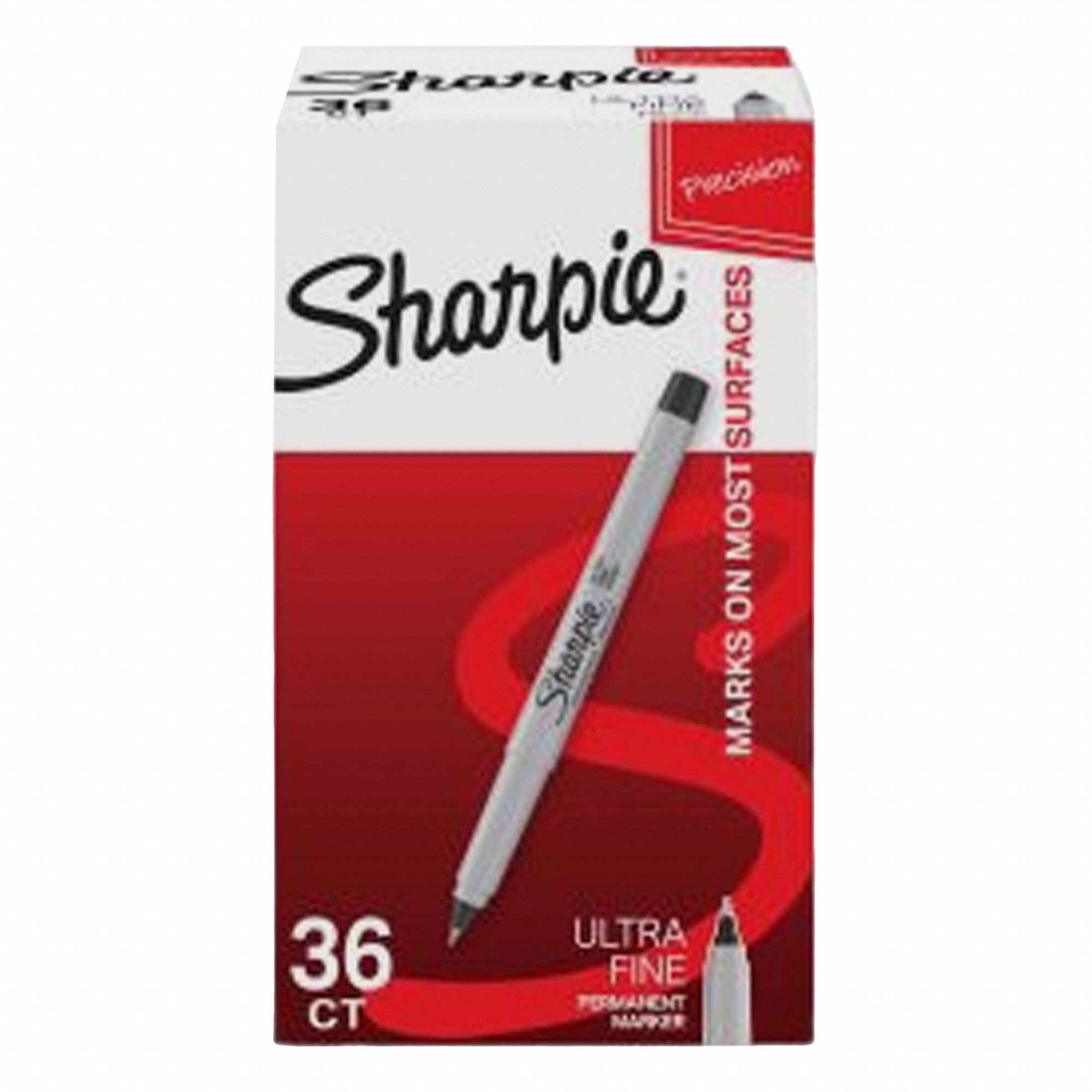 Permanent Marker: Black, (36) Black, Capped, Ultra Fine, Single Tips, Std, 36 PK