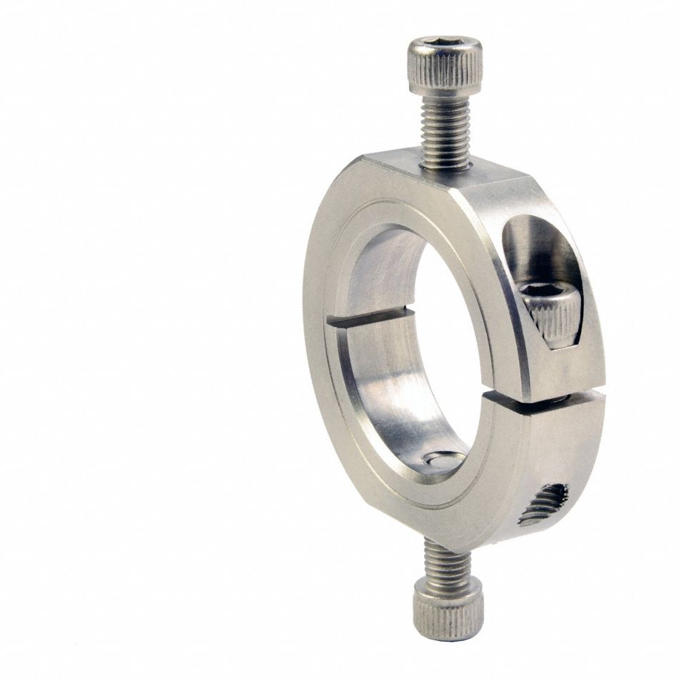 Mountable Shaft Collar: 1 1/2 in Bore Dia, Round, Stainless Steel, 303, 1-Piece