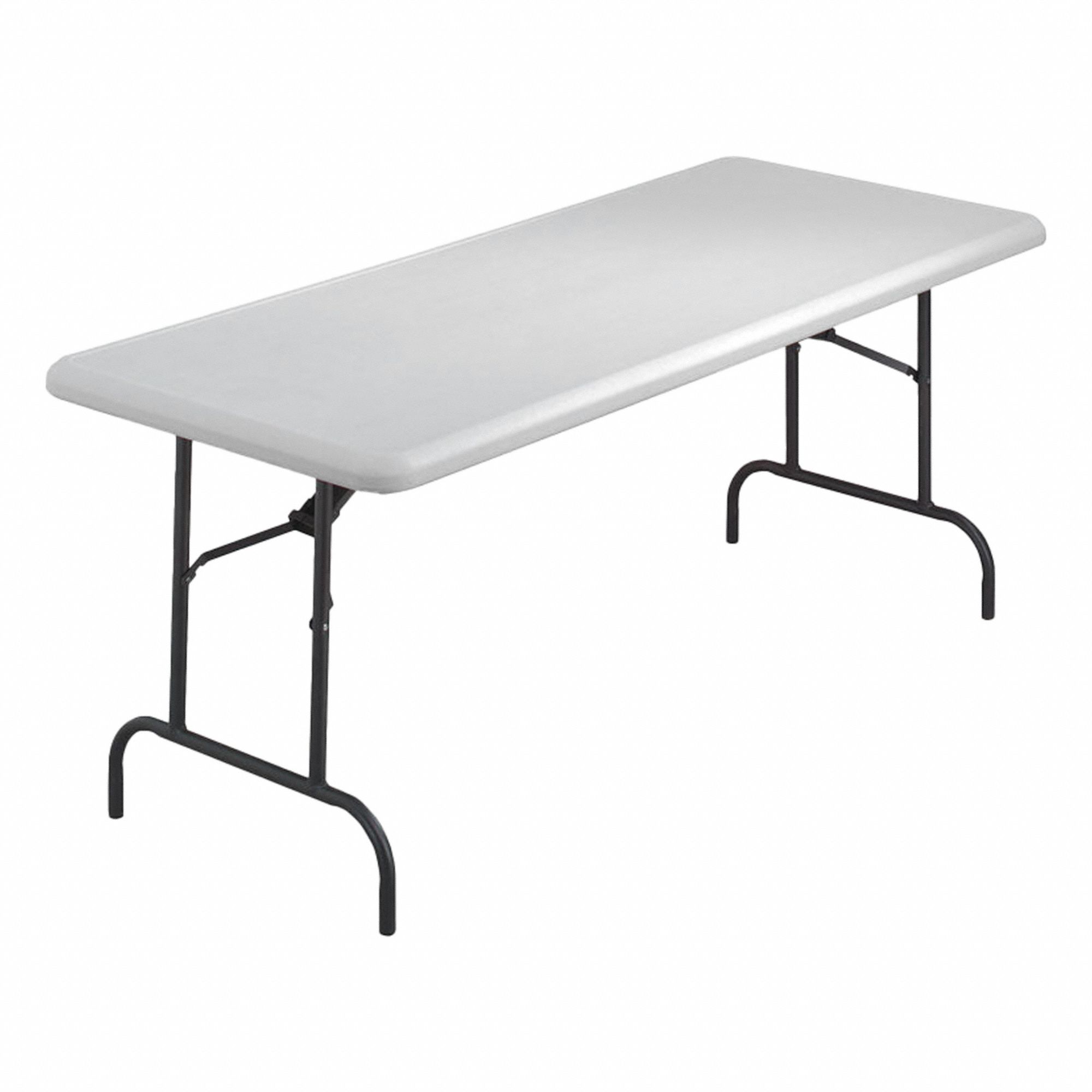 Folding Table: Rectangle Table Shape, Platinum Granite Tabletop, 30 in Dp, 72 in Wd, 29 in