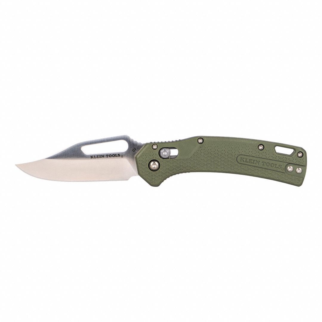 KTO Knife, Clip Point Blade, Green Handle