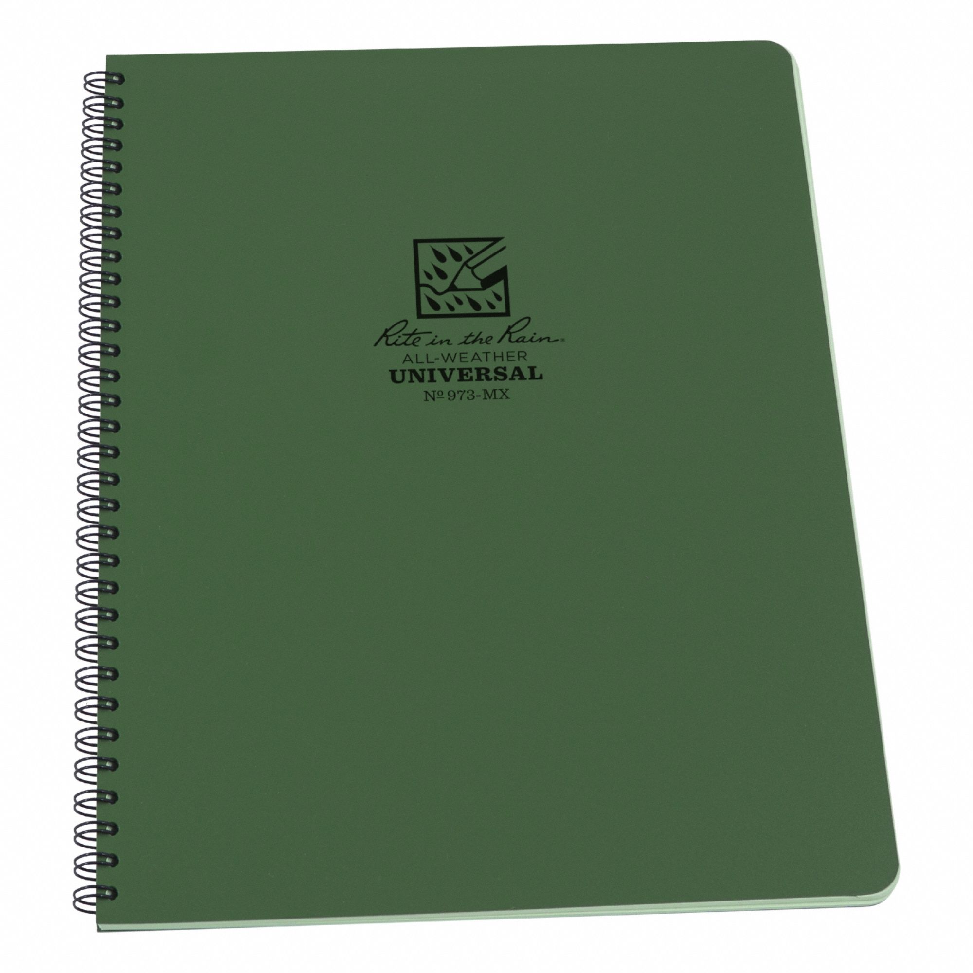 Notebook: 8 1/2 x 11 in Sheet Size, Green, Polydura, Green, Universal, Polydura